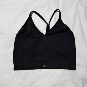 Set Active SculptFlex Ribbed V Bra Sz L in Dark Gray